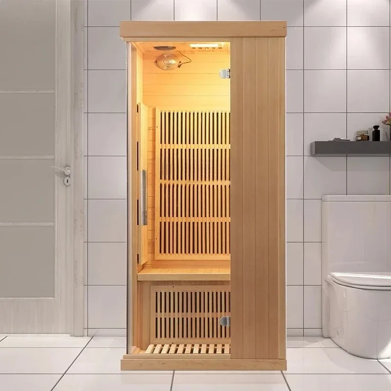 YH Red light wave sweat sauna room Carbon crystal heating plate Wooden household tourmaline physiotherapy sweat room