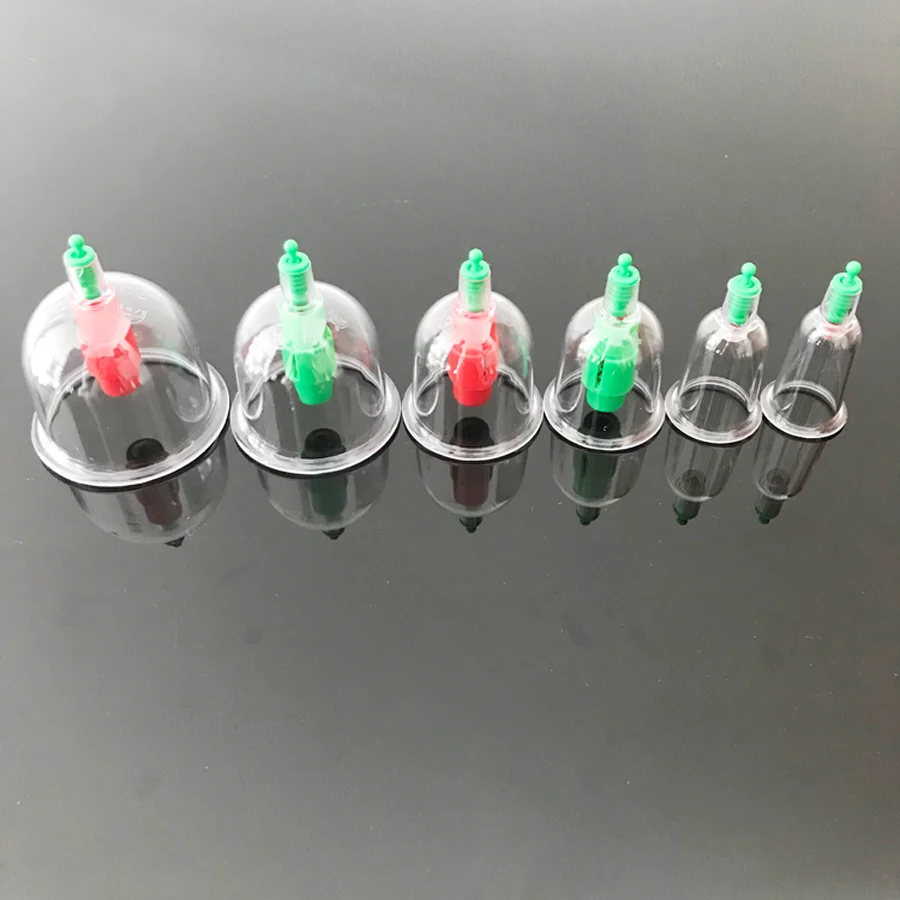 6 PCS Vacuum Therapy Cupping Set Chinese Medical Cupping Cups Cans Suction Cup  Back Body Detox Massage Anti Cellulite