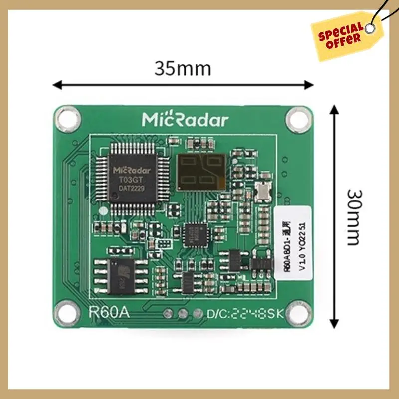 Стабильная производительность-1 шт. R60ABD1 60G Радар миллиметрового диапазона Дыхательный модуль Радарный модуль мониторинга сна Многофункциональный порт
