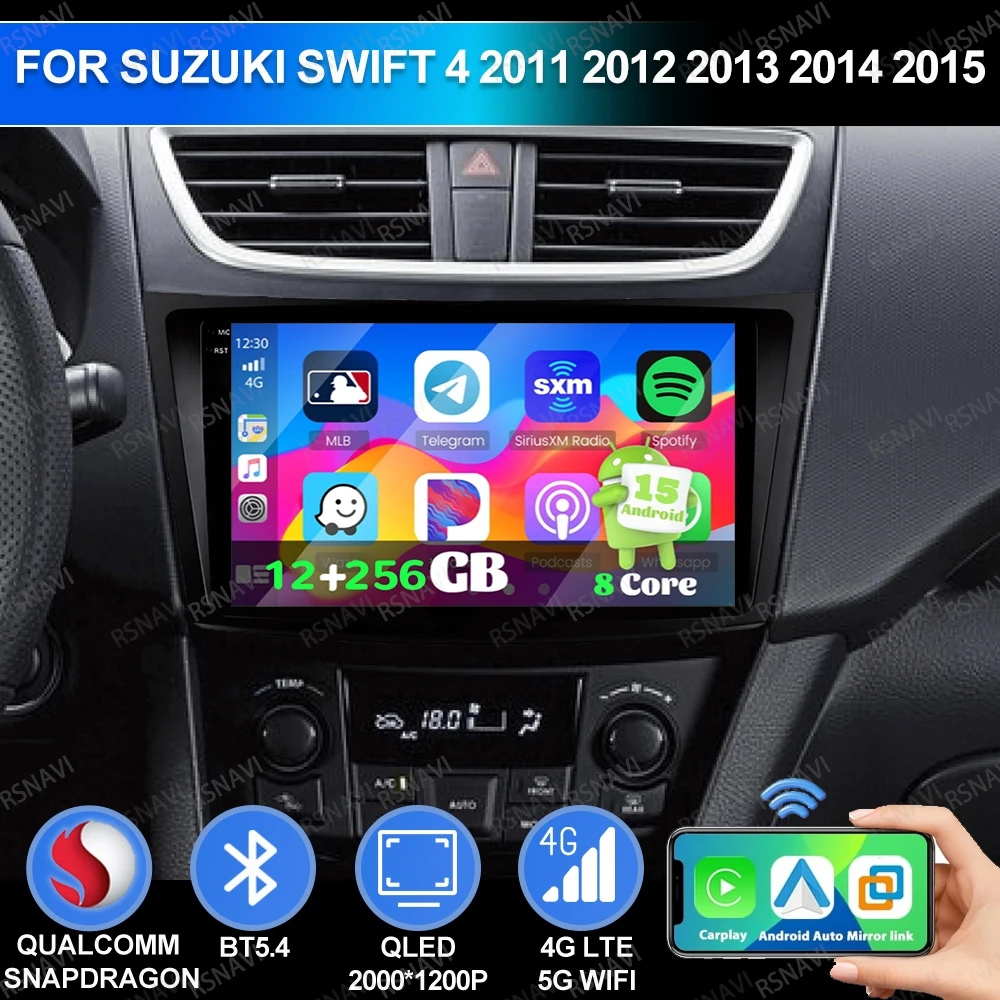 

Android 15 For Suzuki Swift 4 2011 2012 2013 2014 2015 Multimedia Navigation DSP AUTO Car Radio QLED Qualcomm Stereo Head Unit