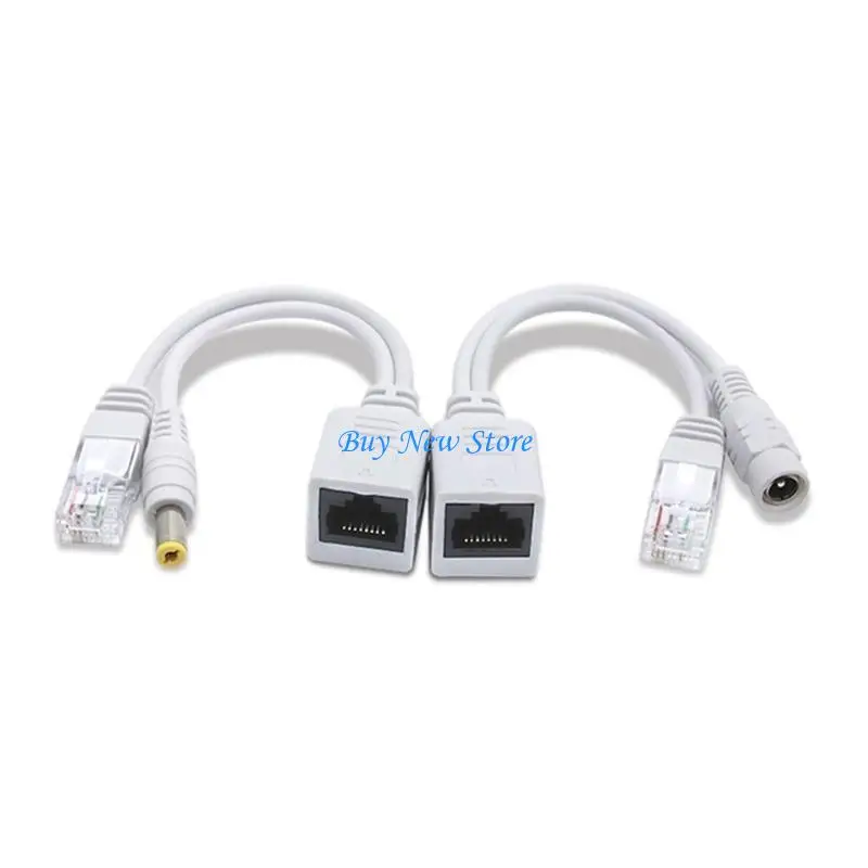 20CE 2 unids/set Cable adaptador POE RJ45 inyector y divisor potencia pasiva sobre Ethernet soporte 12V sintetizador separador