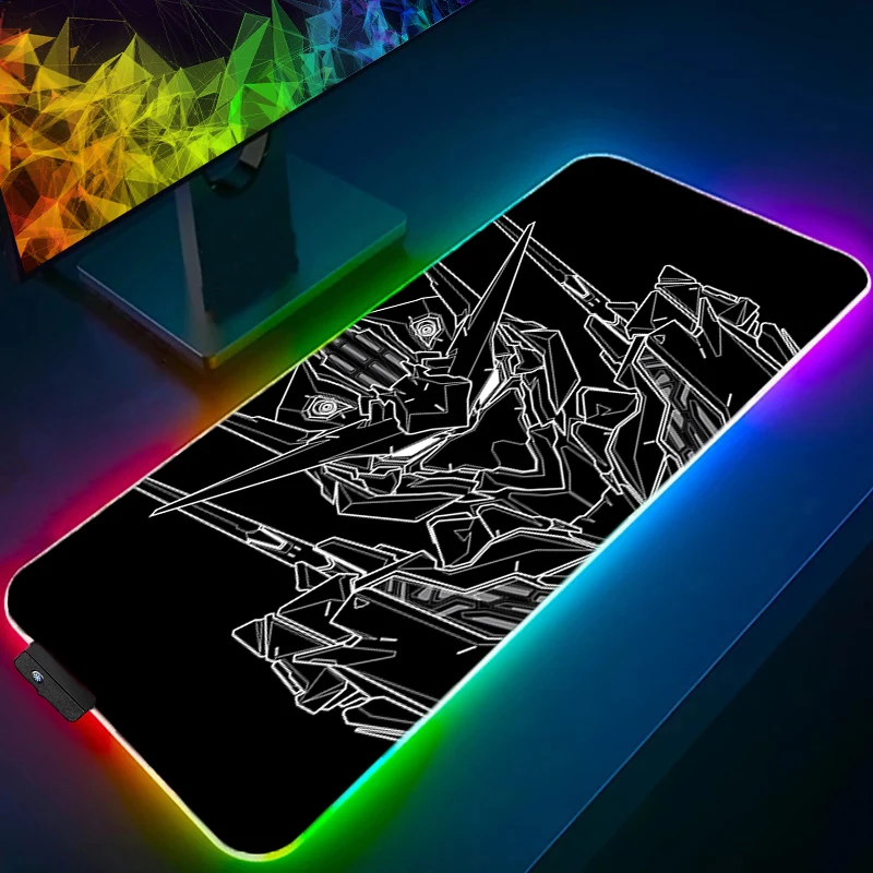 

RGB Mouse Pad Speed type carpet mat e-sports players Laptop Keyboard Mechanical Warrior G-gundam A-aerial LED Mousepad Desk Mat