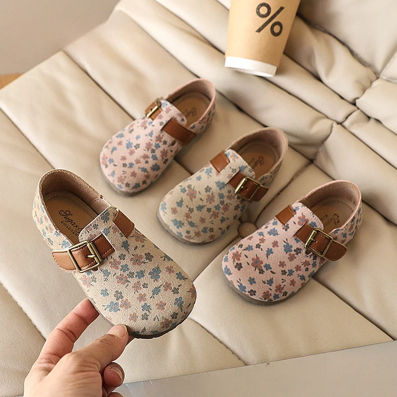 Girls' Little Fragrant Princess Shoes 2025 Spring New Collection Children's Soft soled Boken Shoes for Middle aged Children