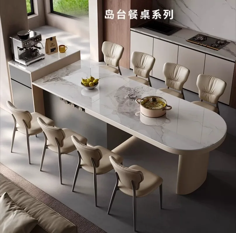 SCY Flush Island Dining Table Integrated Household Smart Dining Table Multifunctional Light Luxury Dining Table