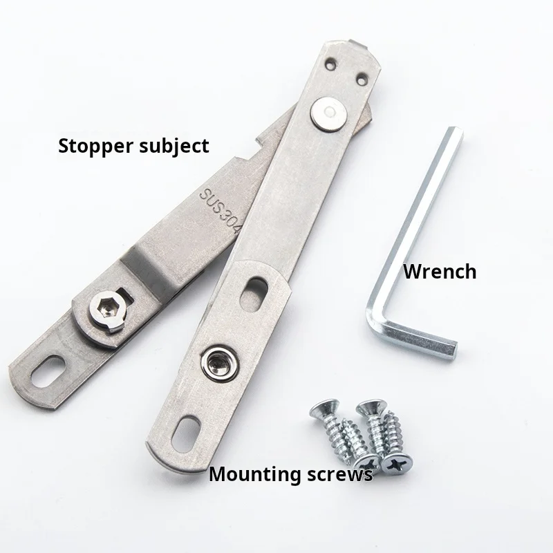 1PCS 304 Stainless Steel Inner Outer Casement Window Limiters Window Locks Fixing Links Windbreakers Door Window Accessories