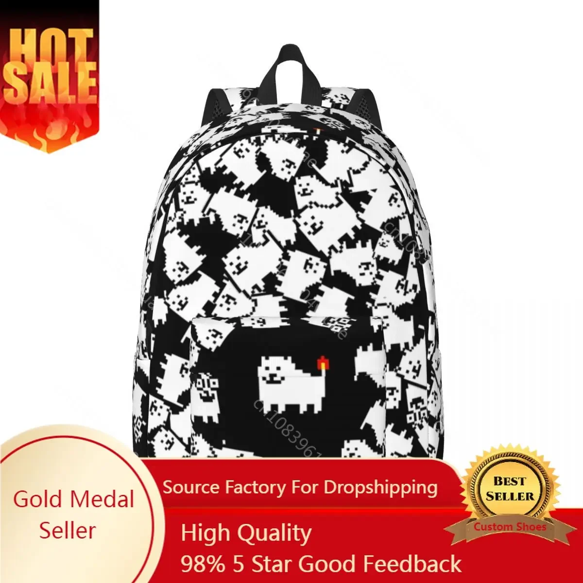 Under tales Sans Game Rucksack nervige Hund Universität Rucksäcke Student hochwertige Muster Schult aschen Kawaii Rucksack