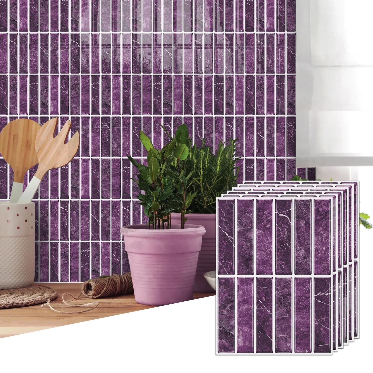 

6-story premium wall mosaic tile sticker 6.7x9 inch self-adhesive oil resistant home wall sticker