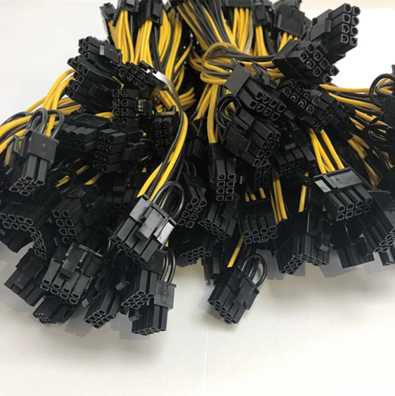 بطاقة الرسومات 8pin ذكر إلى GPU PCIE Dual 2x8(6+2)pin ذكر PCI-Express Y الفاصل مينر GPU كابل إمداد الطاقة الحبل 18AWG 20 سنتيمتر