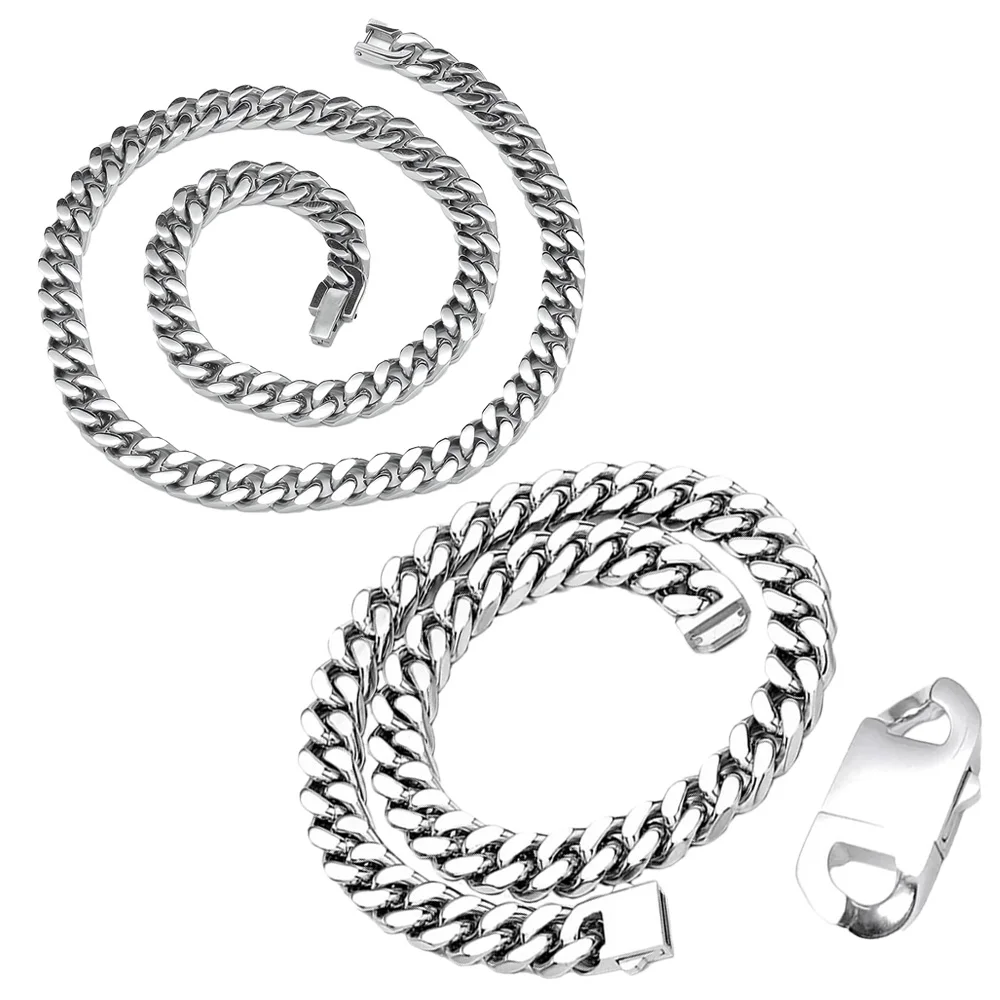 

7/9/11/13mm Single Weaving Four-Side Chain Necklace 51/56/61cm Length Stainless Steel Men Women Waterproof Long Neck Jewelry