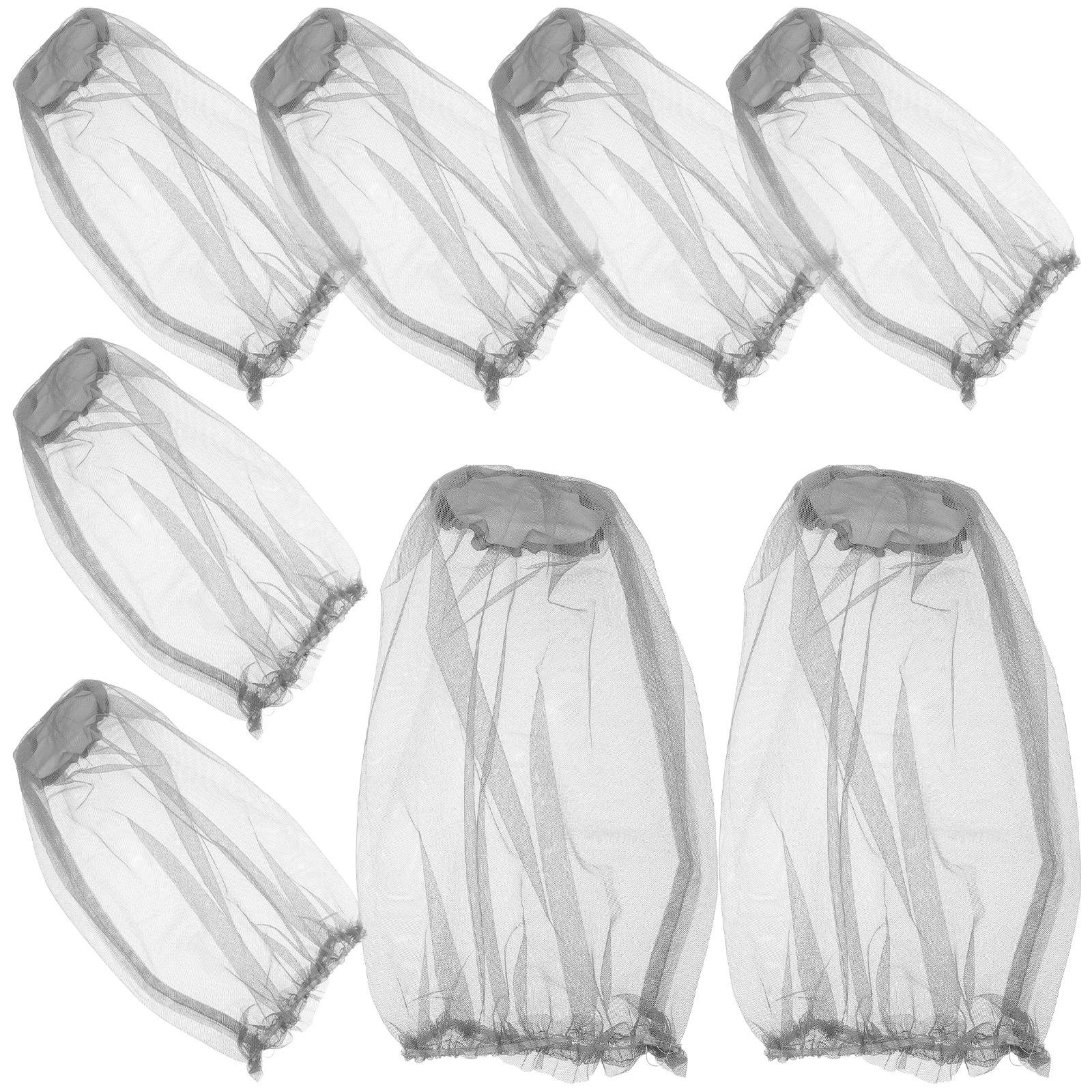 

8Pcs Lightweight Mosquito Netting Hat Outdoor Bug Cover Fishing Camping Insect Grey