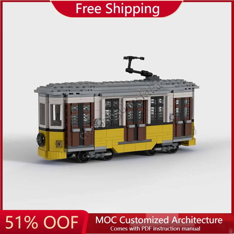 

498 PCS Hot Selling MOC Medieval Customize Old Style Tram Model Building Block Customize Diy Education Assembly Kids Toys Gifts
