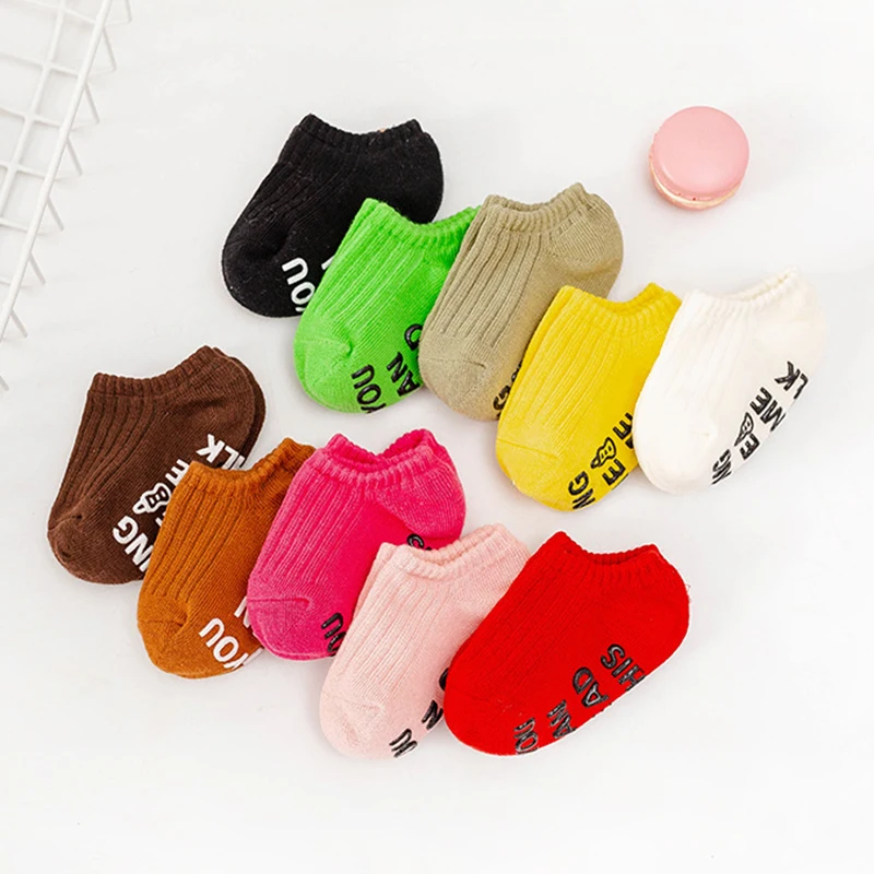 Cute Baby Anti-slip Socks Breathable Cotton Rubber Floor Boys Girls Ankle Socks Newborn Infant Toddler Kids Socks 0-7years Old