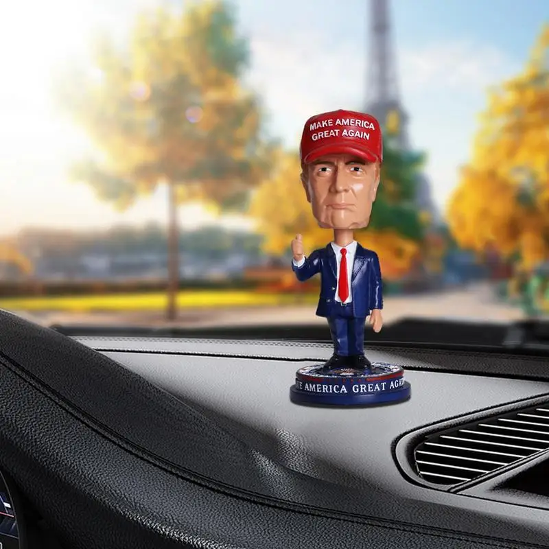 Bobblehead Figures Bobblehead Figure Doll Creative Character Car Decoration Unique Resin American Presidential Design Doll