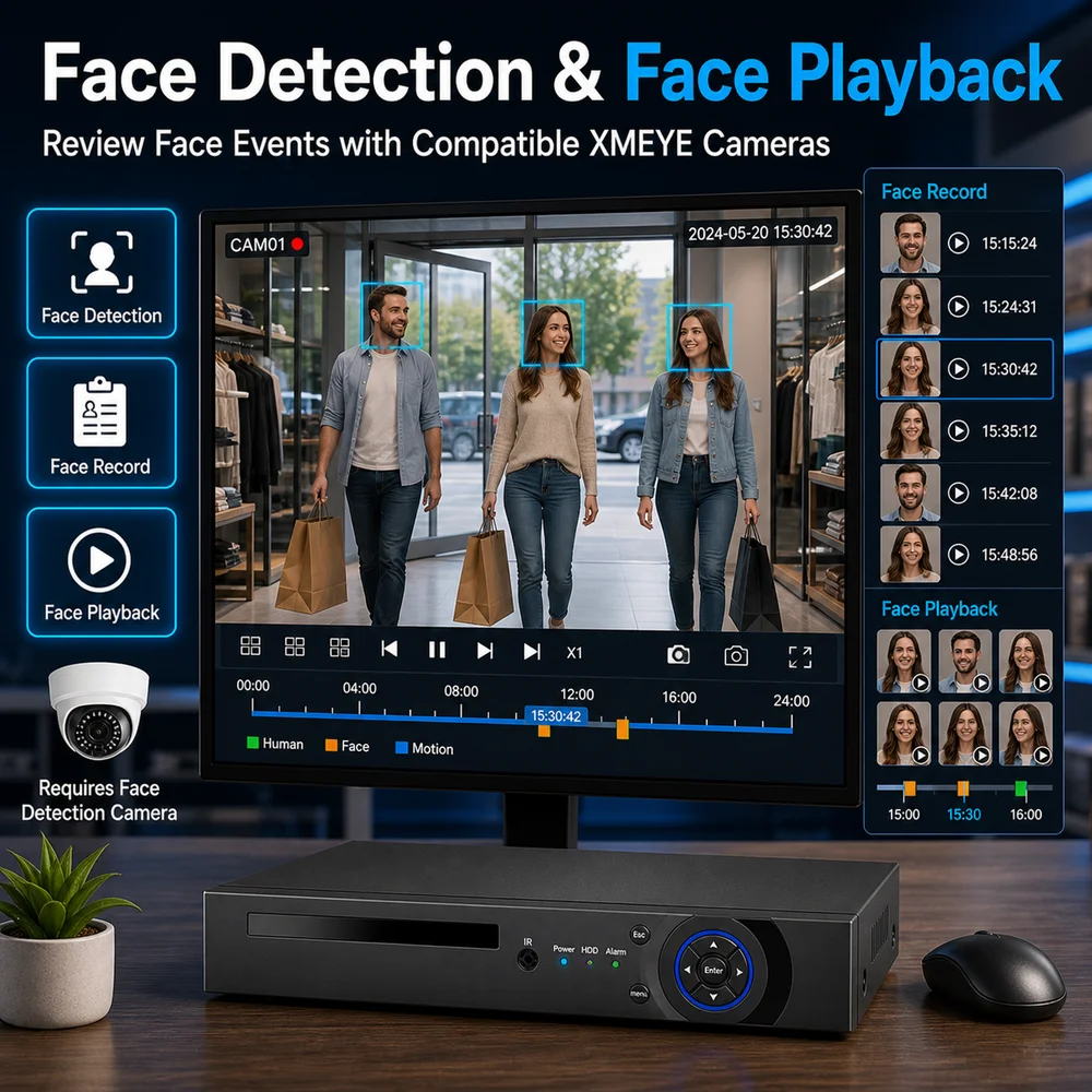 4K 8CH 10CH POE NVR H.265 XMEYE 8 Channel Face Detection 8MP Network Video Recorder for IP Security Surveillance CCTV System
