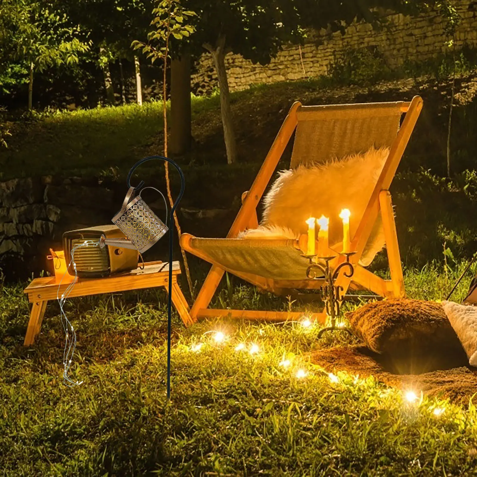 

Solar Kettle Light Outdoor Decor Lawn Garden Insert Lamp Premium Material Night Glow Flower Design Temperature Resistant Solar