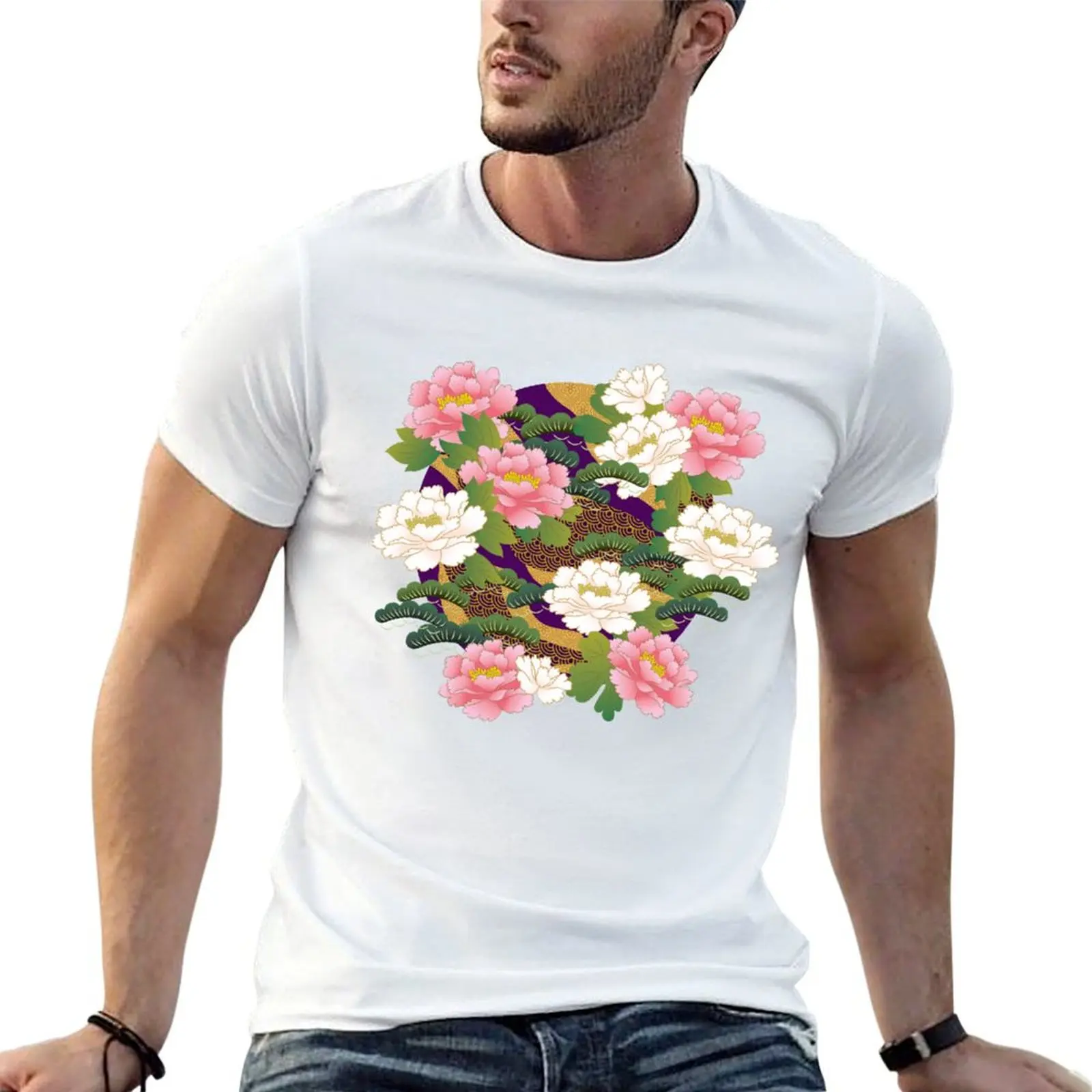 Peony 3 T-Shirt plain rapper graphic tees heavyweight t shirts for men