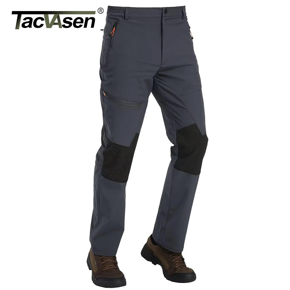 TACVASEN Winter Men‘s Hiking Pants Warm Thermal Fleece Lined Windproof Outdoors Working Fishing Camping Mountain Ski Pants