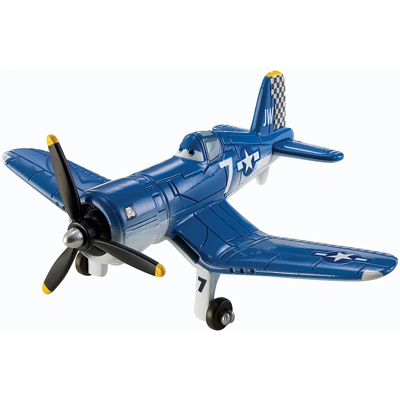 Disney-aviones Pixar Dusty Crophopper, Echo Bravo Fighter Skipper, modelo de avión de Metal, juguete para niño, regalo de Navidad, No.7