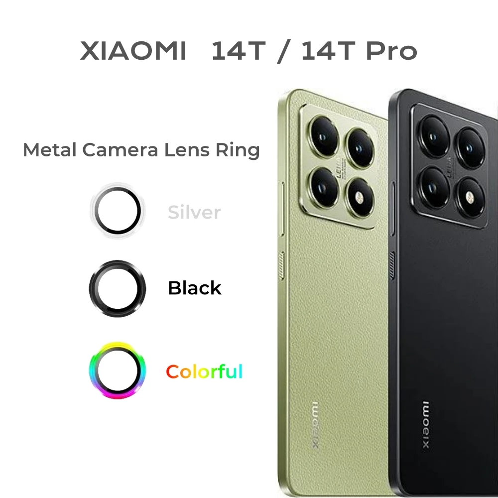 Camera Protector Ring for Xiaomi 14 T / 14T Pro Metal Lens Rings Lens Rings Xiomi Cap Case Back Lens Tempered Glass Cover