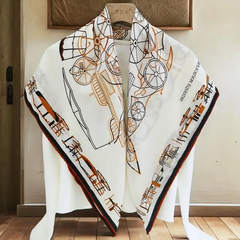 الحصان رئيس وشاح حريري 90 سنتيمتر مربع حك شالات اليد رولارد عصابات حقيبة اكسسوارات الشعر حزام حقيبة الديكور الأم هدية