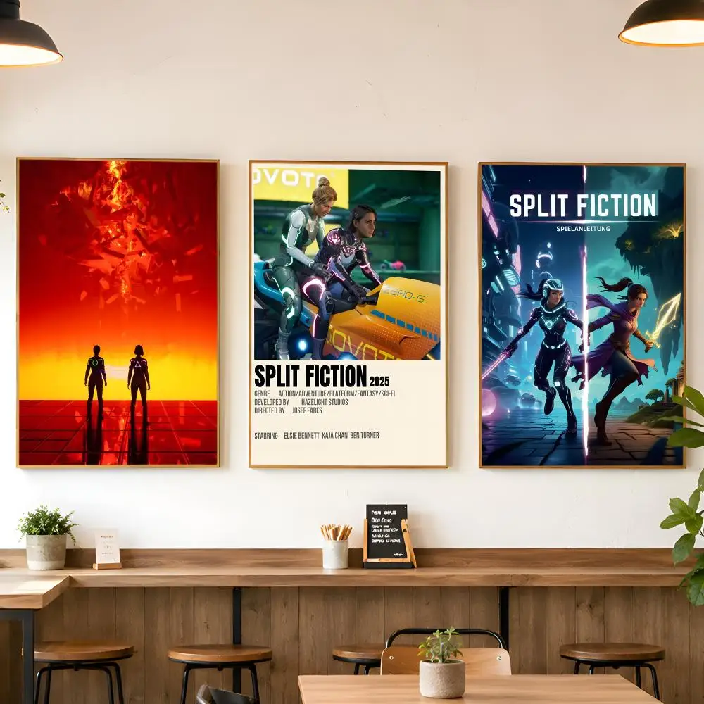 S-Split Fiction Poster Matte Wall Peel And Stick Decor Bedroom Living Room Office Dorm Home