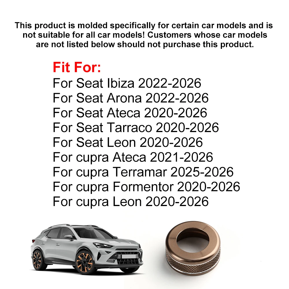 Car Rearview Window Metal Knob For Seat Leon/Ateca/Tarraco/cupra Formentor/cupra Leon 2020-2026 Ibiza/Arona/cupra Ateca 22-26