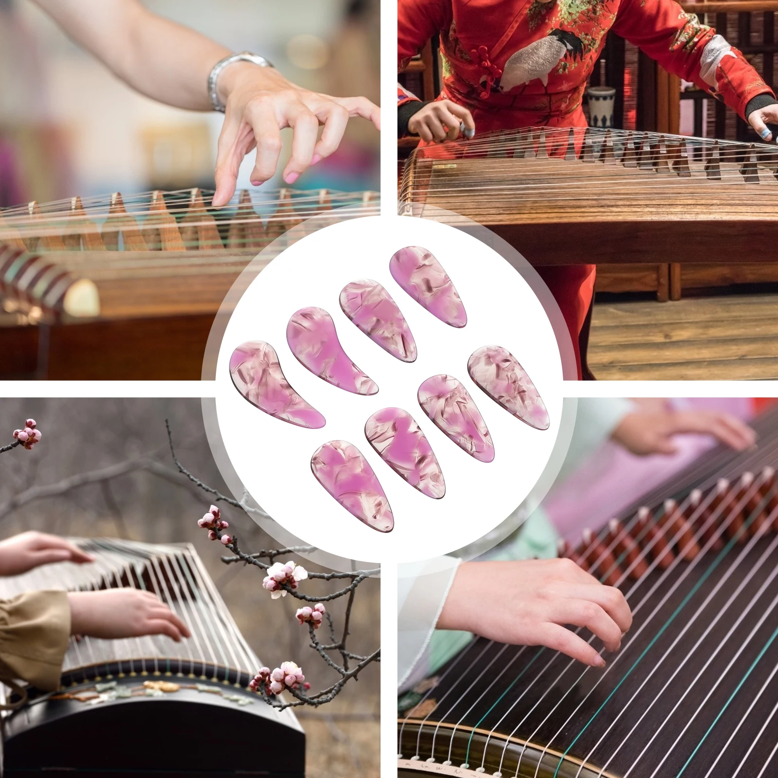 

8 Pcs Fake Nails Guzheng High Quality Protective False Polymer Wearable Instrument Practical