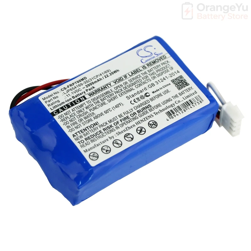 Replacement 11.1V 2000mAh Battery for Fresenius Kabi VP7 VP7SS VP7S FBALCO0059 Infusion VP7 Pumps