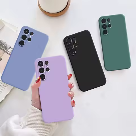 For Samsung S23 S22 S21 S8 S9 S10 S20 Plus Ultra Lite Case Camera Protector Funda Cover Galaxy S21 S20FE Shockproof Silicon Case