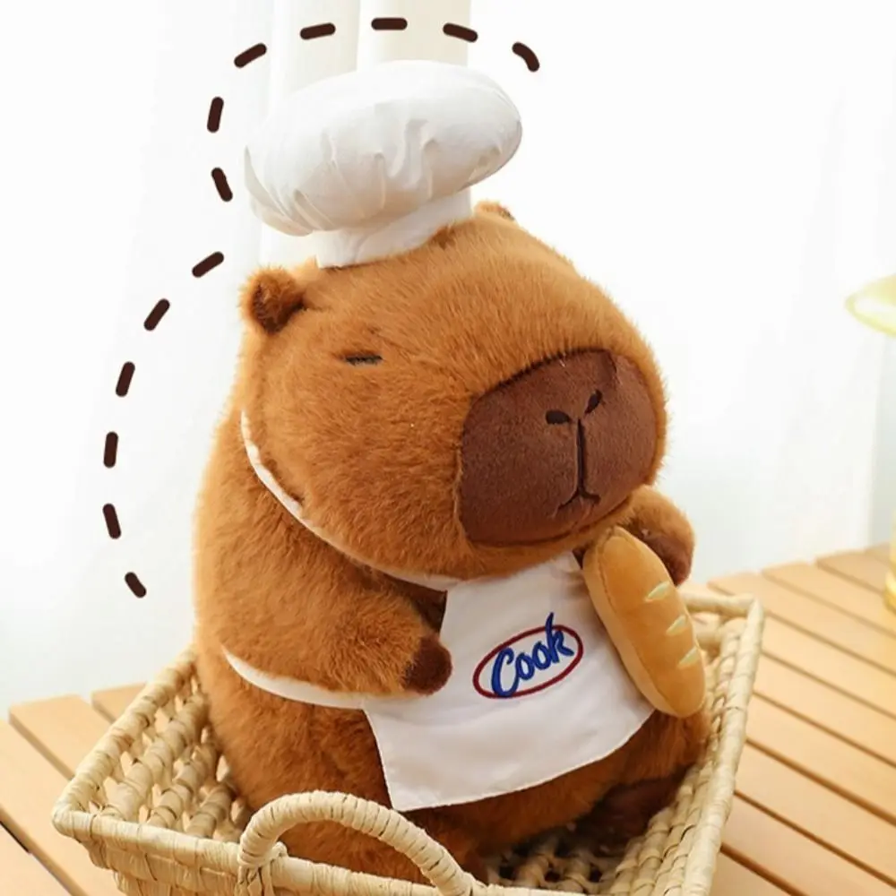 Cook Capybara Plush Doll Cartoon Simulation Capybara Plush Toy Fluffy Baking Capibara Fluffty Doll Birthday Gift