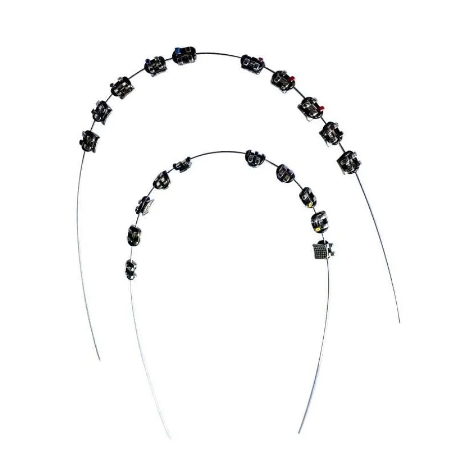 

Pack Temporary Tooth Decoration with Metal Wires, Metal Bracket and Orthodontic Ligature Ties, Practice Props for Dental Studen