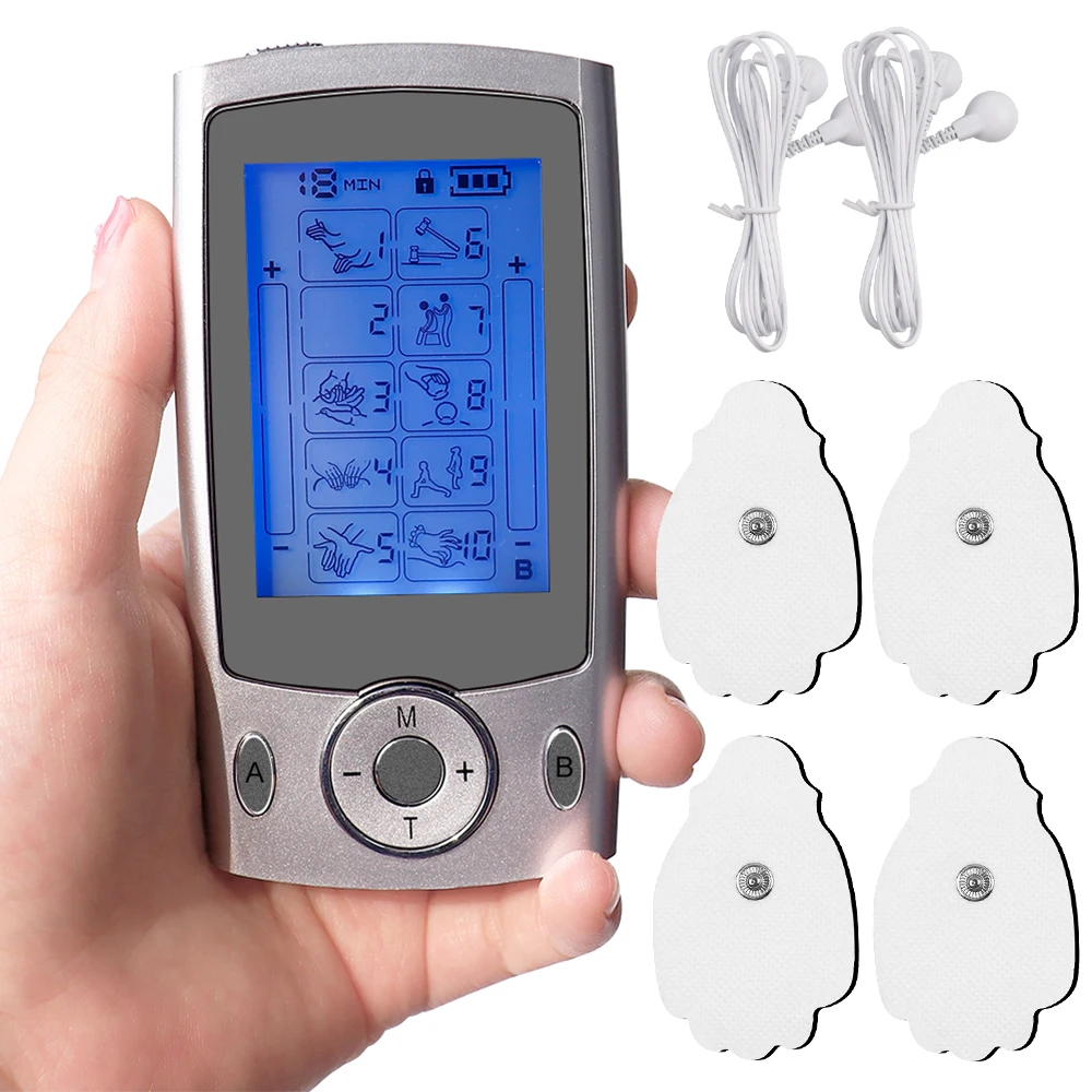 

10 Modes Electronic Pulse Massager EMS Physiotherapy Apparatus Dual Output Muscle Stimulator Rechargeable Meridian Massager