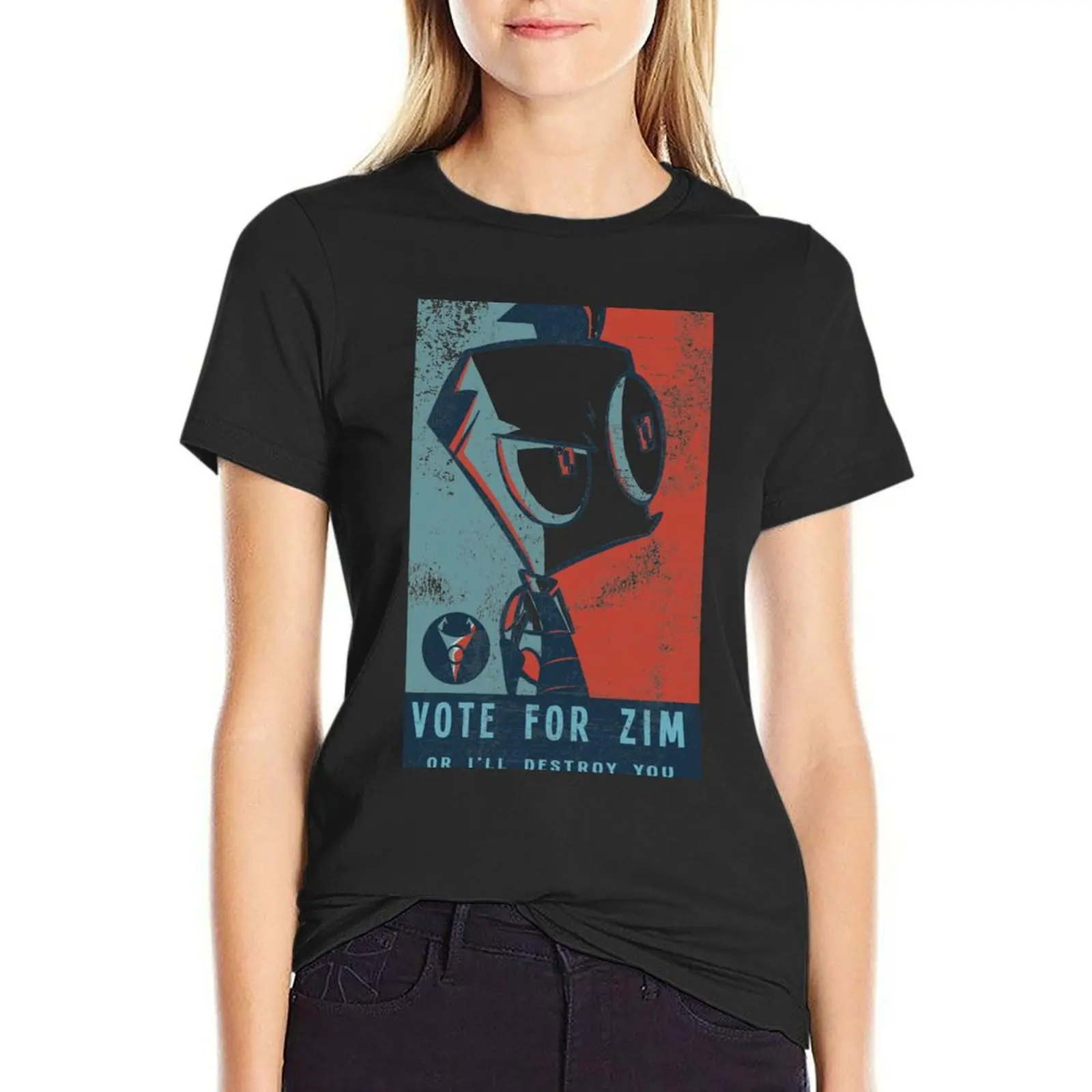 

Vote For Zim T-Shirt hippie clothes Short sleeve tee korean fashion funny t shirts for Women