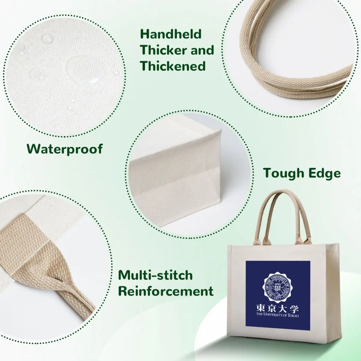 TOKYO UNIVERSITY Tote Bag Canvas stote bag Handbags free delivery bags