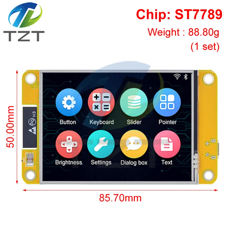 TZT ESP32 LVGL WIFI&Bluetooth Development Board 2.8 inch LCD TFT Module 240*320 Smart Display Screen With Touch WROOM