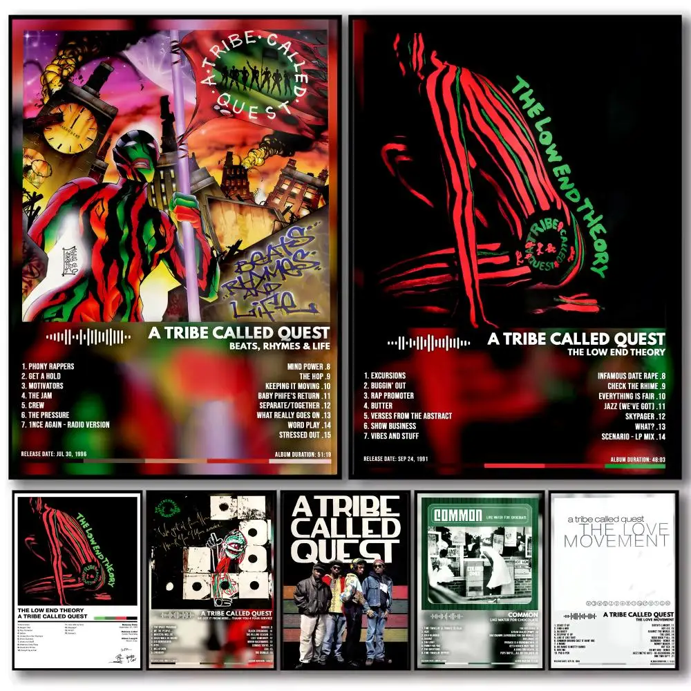 Music Group A T-Tribe Called Q-Quest Poster Decorative Wall Art Stickers Mural Photo Print for Home Living Room Hallway Decor