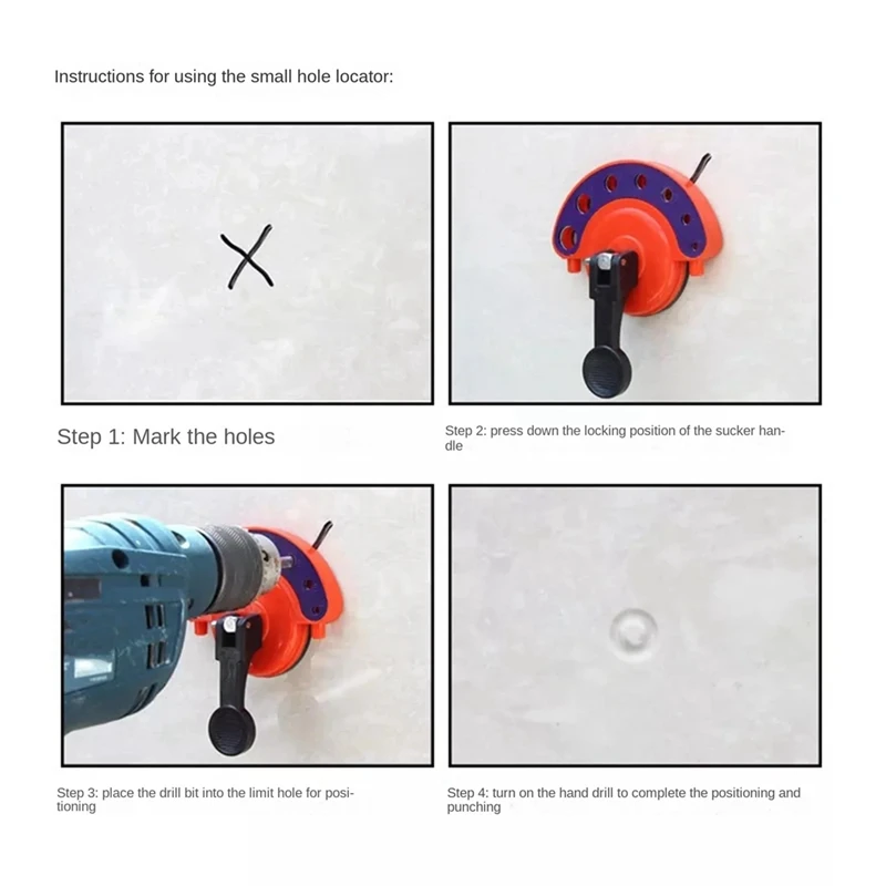 Hole Locator Glass Tile Hole Locator Hole Drilling Auxiliary Tool Hole Artifact Sucker Holder Durable Easy Install