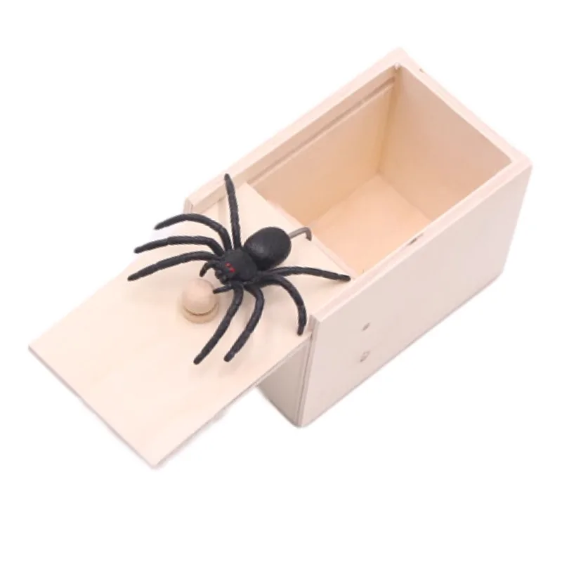 

Fake Spider in a Box Prank Gift for Adults Kids,Handmade Wooden Pop Out Scare Surprise Boxes Joke Toys Halloween