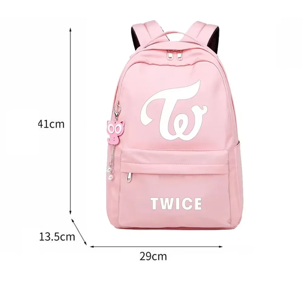 KPOP Twice Large Capacity USB Charging Book Bag Mochila Travel Bag Sana Momo zaini collezione di ventagli regalo