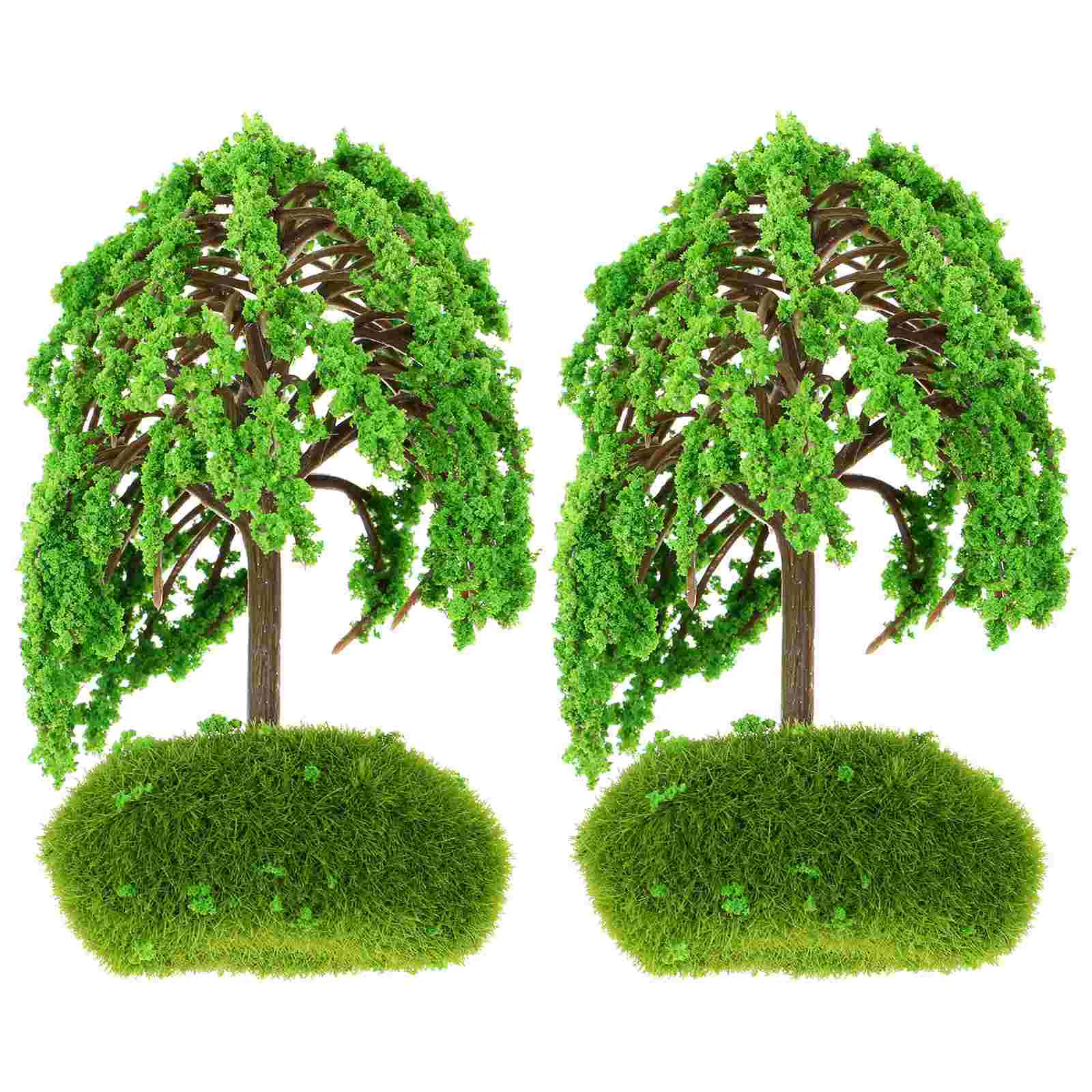 

2 Pcs Tree Model Sand Table Layout Miniature Diorama Plant Decor Pine Realistic Trees Plastic Simulation Life Scene Adornments