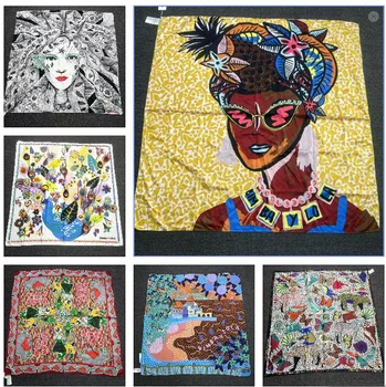 Dış ticaret yeni orijinal tek İspanyolca yeni baskı zarif şal eşarp kadın büyük kare eşarp