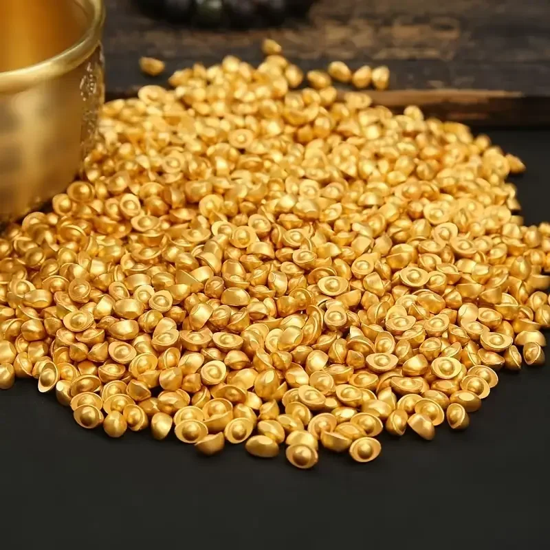 100 قطعة من الدولارات والسبائك الذهبية الصغيرة - زخارف فنغ شوي الصينية المصغرة لديكور المنزل، وإكسسوارات بيت الدمى، ومفضلات الحفلات
