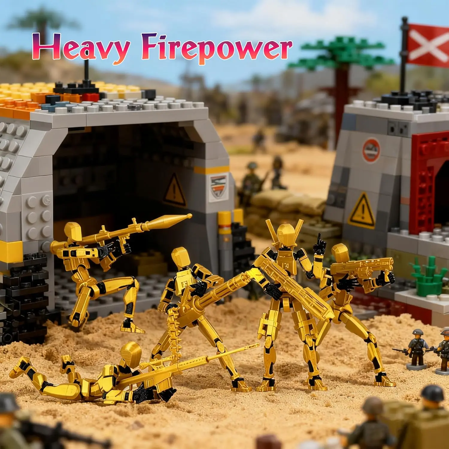 Gatling Gun T13 Titan 13 Action Figure Set【Assembled】, Robot Action Figure 3D Printed robo 13 Action Fidget Toys Dummy Figure