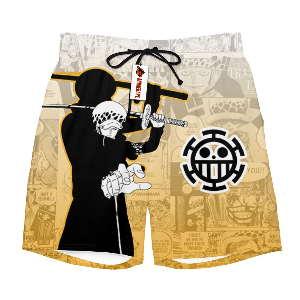 

One Piece Law Surgeon of Death Manga Graphic Quick Dry Shorts Men Moisture Wicking Breathable Beach Trunks Anime Fan Bottoms