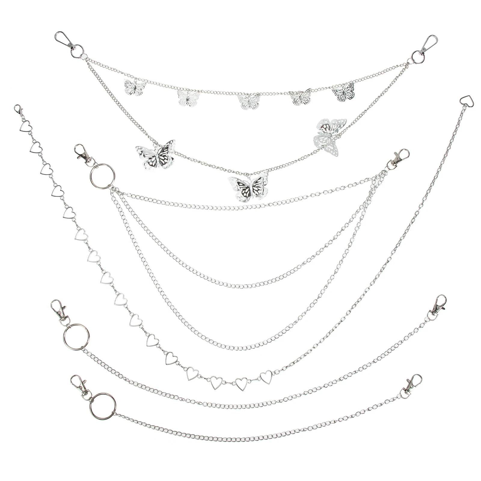 

Waist Chain Set Metal Butterfly Heart Design Fashionable Trousers Chains Body Jewelry Pants Chain STYLE