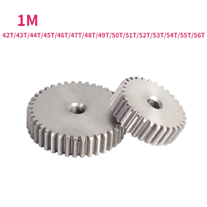 

1M Spur Gear 42T/43T/44T/45T/46T/47T/48T/49T/50T/51T/52T/53T/54T/55T/56T 45# Carbon Steel Thickness 10mm