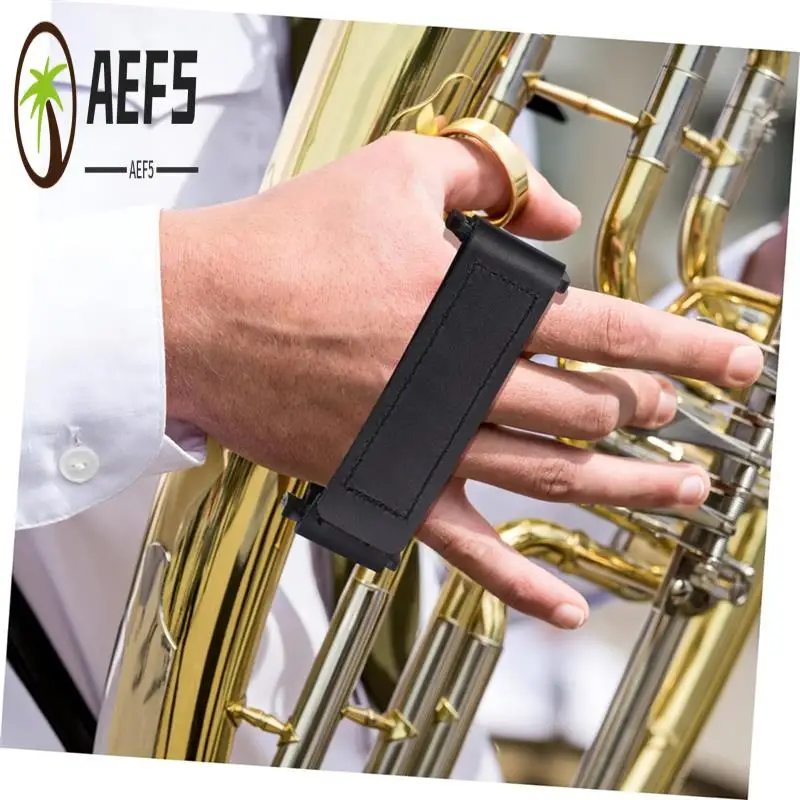 

AEF5-подставка для рук для защиты валторны с ремешком, подушечка для рук для музыкальных инструментов, кожаные ручки