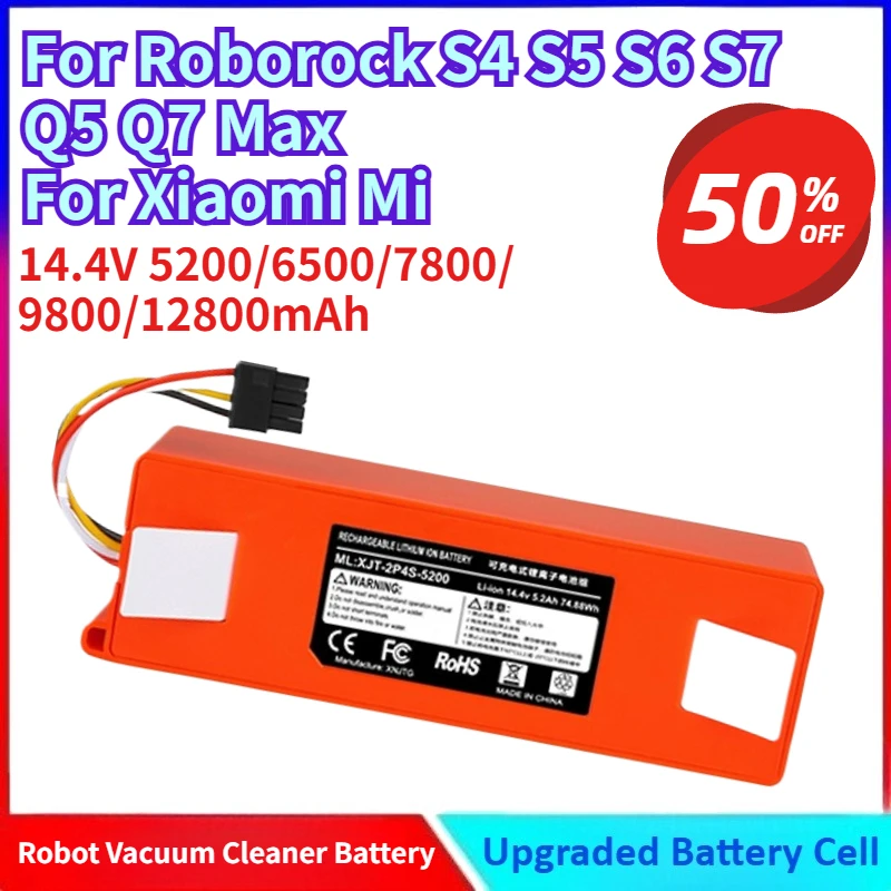 

Brand New 6500mAh 14.4V Li-ion Battery Pack for Roborock S4 S5 S6 S7 Q5 Q7 Max for Xiaomi Mi Robot Vacuum Cleaner Replacement