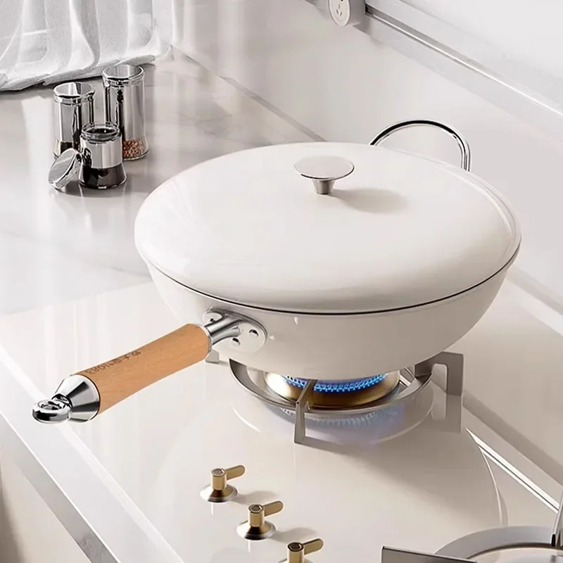 Discount Commodity Stainless Steel Nonstick Cooking Wok Glass Cover Frying Pan Kitchen Cookware Set for Gas Induction Cooking
