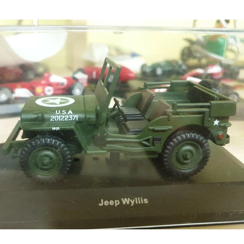 Diecast Original 1:43 Scale Tank Jeep Willys 47# Simulation Alloy Tank Model Static Display Collectible Gift Souvenir Toy